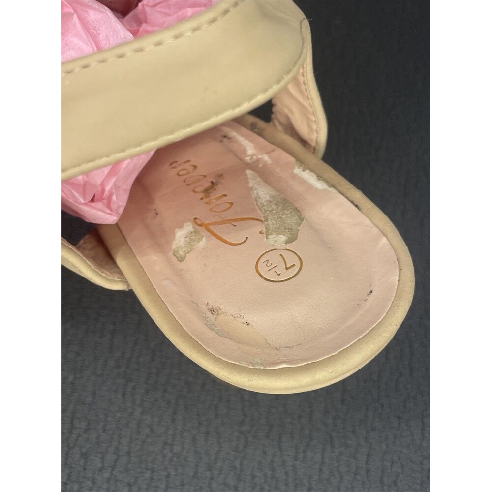 Size 7.5 ‘Forever’ Nude Cutout Slingback Sandals – 3.5” Block Heel Summer Heels - Picture 6 of 7